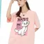 Disney Mary Cat Joint Áo Thun Nữ Tay Ngắn Mùa Hè Nửa Tay Anime Hàng Hóa Hoạt Hình Hai Chiều Quần Áo Dễ Thương