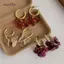 AqToCna Vintage Boho Acrylic Bông Tai Nữ Thời Trang Đơn Giản Hình Chữ C Vòng Bông Tai Bé Gái Đảng Cá Tính Trang Sức Quà Tặng AqToCna