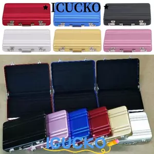 ICUCKO Hộp đựng danh thiếp Hình chữ nhật chất lượng cao Trang sức hợp kim nhôm