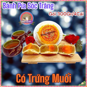 Bánh Pía Sóc Trăng Đậu Xanh Sầu Riêng Có Trứng Muối -300g (4 cái 1 Gói)- Ngon Tuyệt Vời [đồ ăn vặt]