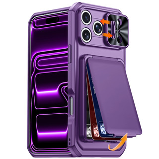 Ốp Điện Thoại Ví Bảo Vệ Chống Sốc Cho Apple iPhone 17 Pro Max 16ProMax 15 Pro Max Giá Đỡ Thẻ Ống Kính Camera Bao