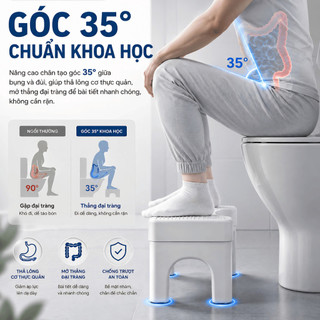 Ghế Kê Chân Toilet Hỗ Trợ Đi Vệ Sinh Đúng Tư Thế MAISON, Ghế Chống Táo Bón Hỗ Trợ Giảm Trĩ Tiện Lợi