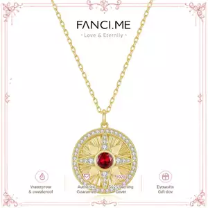FANCIME "Lumen Star" Ruby July Vòng cổ bạc bằng đá quý