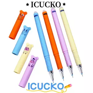 ICUCKO Bút Xóa Được, Dụng Cụ Viết Nhanh Khô Bút Gel, Thiết Kế Động Vật 0.5 Mm Mực Đen / Xanh Dương Bút Trung Tính Quà Tặng Học Sinh