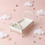 Giường Nhà Búp Bê Bằng Nhựa Đầu Cong Thu Nhỏ Nhà Búp Bê Giường Đầu Slatted Giả Vờ Chơi