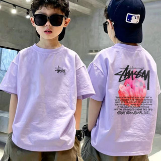 Áo Thun Bé Trai In Logo Thời Trang, Cotton Mềm, Áo Ngắn Tay, Phù Hợp Đi Học & Chơi, Cho Bé 3-12 Tuổi