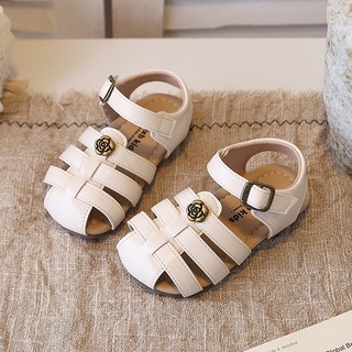 Bé Gái Tập Đi Da Hoa Lồng Sandal 2026 Mùa Hè Mới Trẻ Em Chân Trần Giày Đi Biển Chống Trơn Trượt Đơn Giản Công Chúa Tiệc Cưới Hàng Ngày Mặc