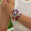 World Cup USA Bóng Đá Mặt Dây Chuyền Đất Sét Mềm Vòng Tay Đỏ Xanh Trắng Màu Phù Hợp Jersey Hỗ Trợ Vòng Tay Đàn Hồi 5.30