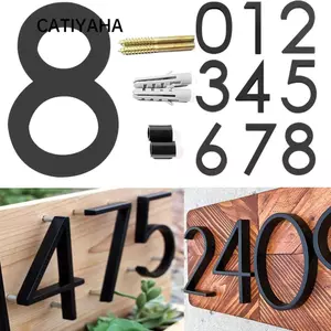 CATIYAHA 6 "Ngôi Nhà Nổi Số Bảng Chữ Cái 911 Tầm Nhìn Biển Báo Hộp Thư Trang Trí Cửa Vườn