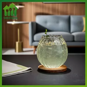 SWEET Cốc nước thủy tinh Phnom Penh với thiết kế hạt dọc Cốc cà phê trong suốt Hoàn hảo cho văn phòng tại nhà và quán Bar Cài đặt n