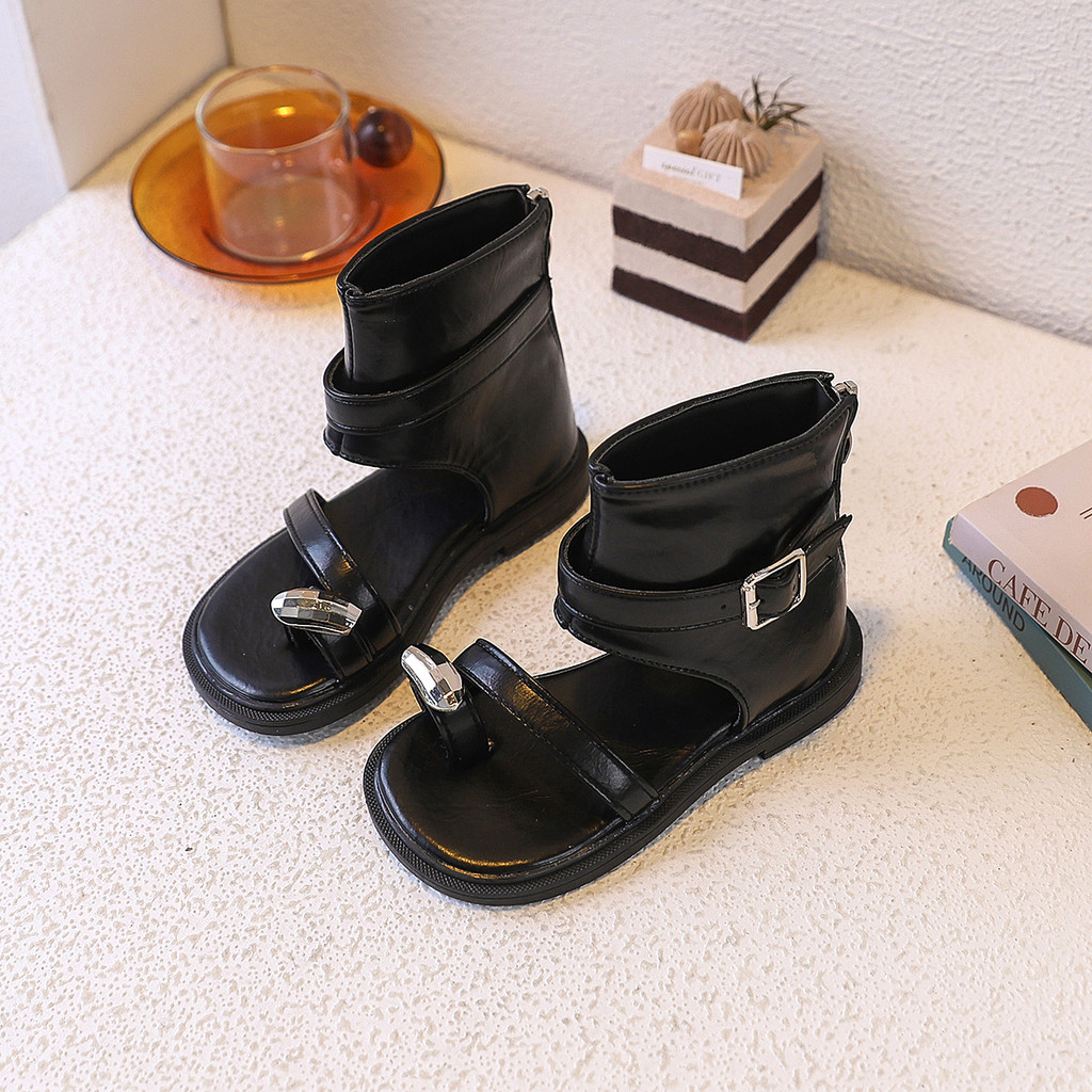 Giày sandal ống cao bé gái kiểu hiện đại, đế mềm êm chân, chống trượt mùa hè