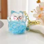 Mới Dầu Đầy Chai Cát Cát Acrylic Hạt Dạ Quang Nhiều Màu Sắc Mèo May Mắn Móc Khóa Mặt Dây Chuyền