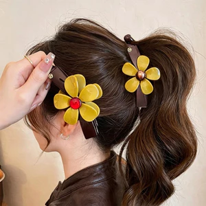 Kẹp tóc nữ đuôi ngựa cao hoa Hàn Quốc