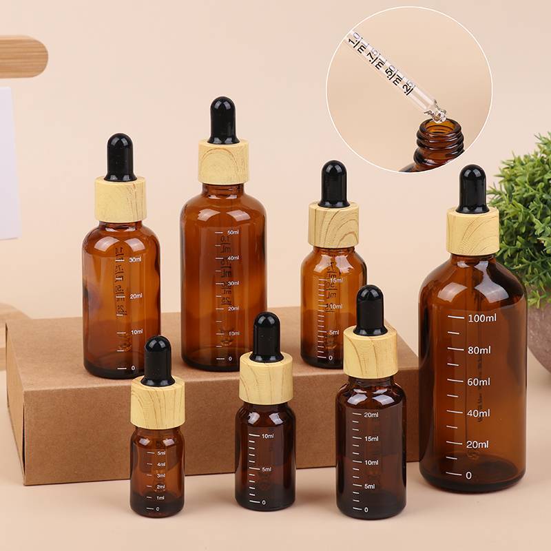 GOAY 5ml-100ml Chai nhỏ giọt có quy mô Thuốc thử Giọt mắt Kính màu hổ phách Hương liệu Chai pipet lỏng Chai có thể đổ lại Du lịch VN