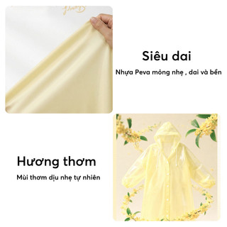 Áo Mưa Đơn EVA Tỏa Hương Thơm Chống Thấm Nước, Áo Mưa Gấp Gọn Bỏ Túi, Thoáng Khí Mang Đi Học, Du Lịch, Concert Tiện Lợi
