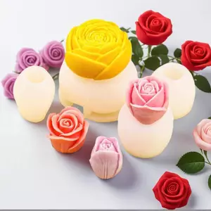 MỚI 1 Cái Handmade Thạch Cao Nhựa Khuôn DIY Hoa Tulip Hoa Hồng Khuôn Silicon Tự Chế Bánh Quy Sô Cô La Kẹo Nướng Dụng Cụ SKY