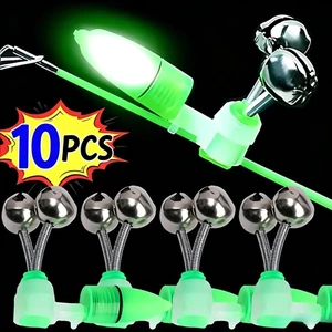 2 / 5 / 10 Chiếc - Báo Động Cắn Câu Cá Có Đèn LED Hai Chuông Báo Động Câu Cá Kẹp Cần Vòng ABS Cá Cắn Chỉ Báo Phụ Kiện Câu Cá