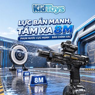 Đồ Chơi Phun Nước Điện Tự Động T60 KidToys - Dung Tích Lớn Cho Bé Thoải Mái Chơi Ngoài Trời