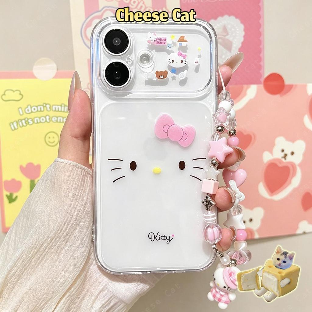 Ốp Lưng Điện Thoại Dây Màu Hồng Kitty Dễ Thương Cho iPhone 17 Pro Max 13 12 11 15 16 Plus Xs XR