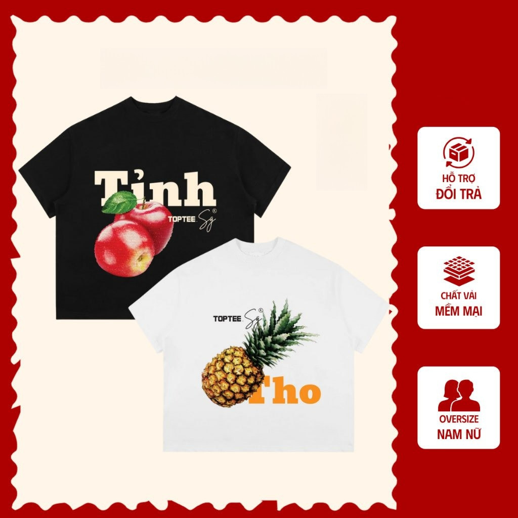（Giao hàng 24h）Angela  Áo thun form Trái Tính unisex nam nữ tay ngắn cổ tròn cotton dày dặn kèm quà tặng