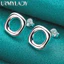 URMYLADY Bạc 925 Vuông Bông Tai Dành Cho Nữ Thời Trang Cưới Đính Hôn Dự Tiệc Trang Sức
