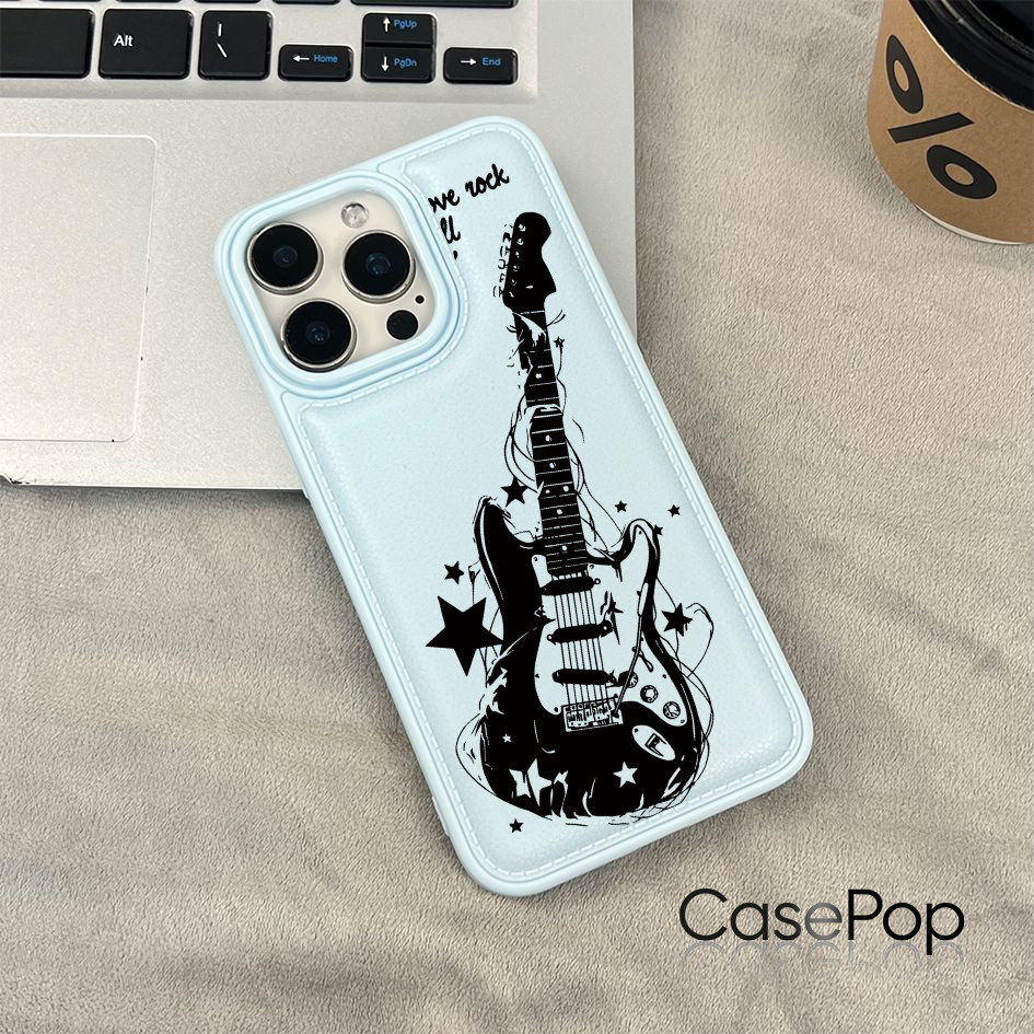 Hình vẽ phác thảo đàn guitar rock cho iPhone 17/16 Pro