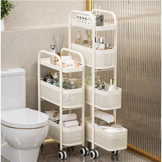 Xe đẩy kệ lưu trữ nhiều tầng có bánh xe di động dùng phòng ngủ phòng tắm bếp đa năng