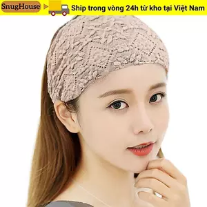 Vòng buộc tóc SNUGHOUSE, Băng đô ren lưới rỗng, Băng đô phía rộng hoa co giãn cho bé gái