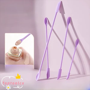 TOPTOOLCX 3 Cái / bộ Dụng cụ cạo nền, Dụng cụ cạo chai rỗng mềm có thể tái sử dụng, Bộ thìa đựng mỹ phẩm silicon dễ làm sạch thân thiện với môi trường di động Sử dụng mỹ phẩm