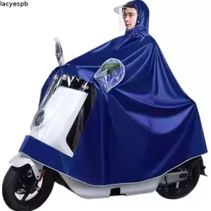 Áo khoác chống nước LACYES, Chất liệu dày vành rộng mở rộng Áo mưa, Độ che phủ kéo dài Xây dựng chống nước Thiết kế quá khổ Mở rộng vành Poncho Xe tay ga điện