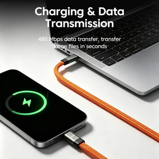 Cáp USB C Elough 240W có bộ chuyển đổi Type-C sang Type-C Dây dữ liệu sạc nhanh cho máy tính bảng điện thoại di động