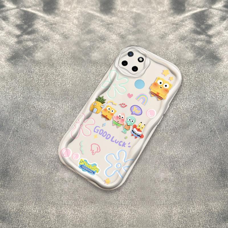 Thích hợp cho Realme C12 C15 C25 C25S C21Y C25Y Narzo 30A Narzo 20 3D Vỏ kem TPU mềm SpongeBob SquarePants Vỏ điện thoại chống sốc