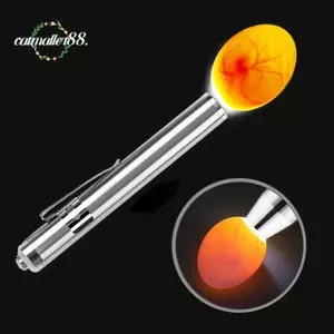 Máy kiểm tra nến trứng CATMALLER88, Đèn phát hiện trứng LED ánh sáng lạnh bằng thép không gỉ, di động có đèn pin Máy ấp trứng cho tất cả gà vịt đen Trứng yến