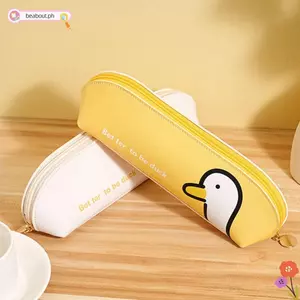 BEABOUT Túi Đựng Bút Vịt Dễ Thương, Son Môi Đa Năng Hình Tam Giác, Di Động Đơn Giản Dung Tích Lớn Hoạt Hình Dụng Cụ Tổ Chức Mỹ Phẩm Học Sinh