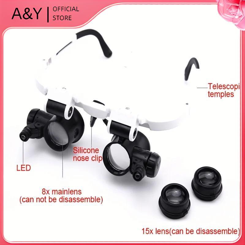 Kính lúp đồng hồ A & Y 8X/15X/23X có đèn LED, kính thiên văn đọc sách
