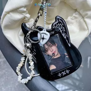 E-WOITD Phim Hoạt Hình Photocard Ốp Lưng Đựng Thẻ Túi Móc Khóa Đàn Guitar Photocard Túi Hình Tượng Dễ Thương Hình Tượng Bảo Vệ Hộp Đựng Thẻ Ảnh Thần Tượng E-WOITD