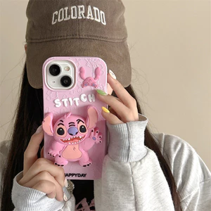 Stitch Thích hợp cho Ốp điện thoại iPhone17promax có giá đỡ Vỏ silicon chống sốc