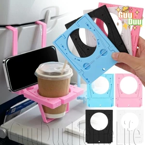 Giá đỡ cốc ngồi trên máy bay gấp - Di động, tiết kiệm không gian - Phụ kiện du lịch 2 trong 1 - Đế đựng đồ uống chống tràn - Giá đỡ điện thoại đa chức năng / Giao hàng miễn phí