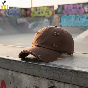 < YEI > Mũ bóng chày Cotton đã giặt phong cách cổ điển Hip Hop Snapba Mũ lỗ để chống nắng Sử dụng ngoài trời Mới