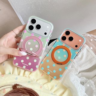 Ốp Lưng Cứng Tương Thích Với iPhone 15 15Pro 15ProMax 16 16Pro 16ProMax 17 17Pro 17ProMax Ốp Nam Châm Họa Tiết Điểm Sóng Mờ