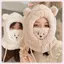 JRP Mới Dễ Thương Gấu Tai Mũ Khăn Găng Tay Bộ Mùa Đông Nữ Beanies Mũ Ấm Áp Thường Ngày Sang Trọng Mũ Thường Ngày Chắc Chắn Lông Cừu Cô Gái Kawaii Hiện Tại JRP