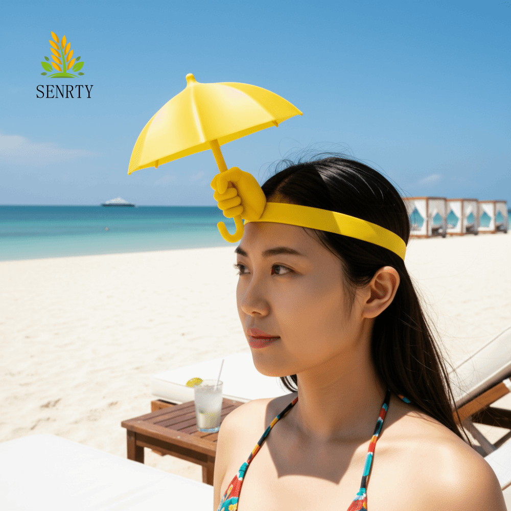 Mũ dù SENRTY, Chất liệu PLA in 3D Mũ chống nắng dù Mini, Quà tặng Gag Hình tay Mũ nón sáng tạo có thể điều chỉnh rảnh tay ngoài trời