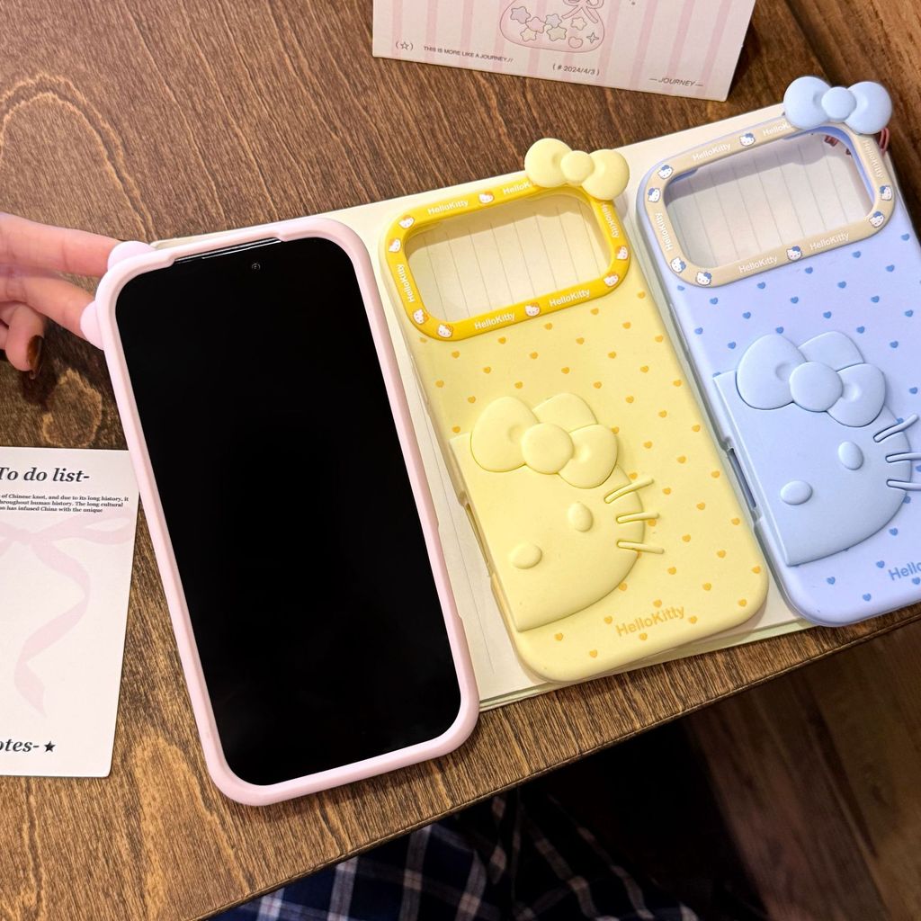 Love Bow Ba Chiều Nửa Mặt KT Cat iphone17 Apple 16 Thích Hợp Cho Ốp Điện Thoại 14 / 15promax
