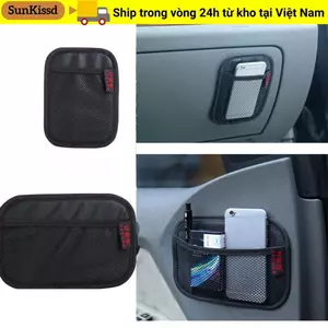 Túi đựng đồ SUNKISSD, Bảo quản ô tô bằng vải đen, Dụng cụ sắp xếp lưới ô tô đa năng hữu ích cho ô tô