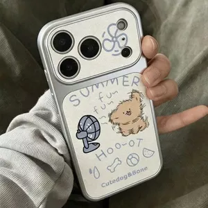 Ốp lưng iPhone chó lông dài quạt mát hợp iPhone 13/14/15/16/17 Pro Max