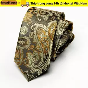 SNUGHOUSE Nam Cổ, Jacquard Cravat Hạt Điều Hoa Văn Lụa Cà Vạt, Phong Cách Trung Hoa Mỏng 6cm Chiều Rộng Phù Hợp Với Dây Buộc Cổ Doanh Nhân Tiệc Cưới