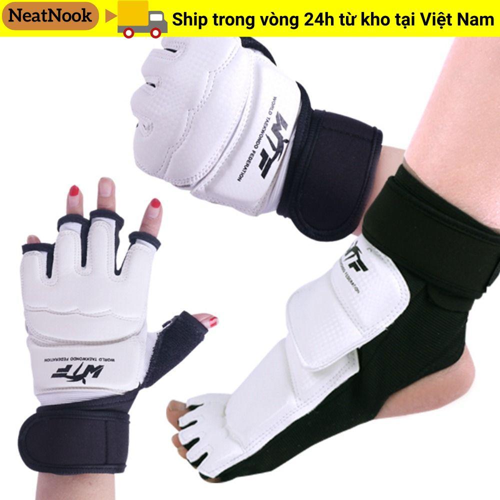 Găng đấm boxing NEATNOOK, găng Taekwondo da PU bảo vệ bàn chân, nửa ngón Karate Muay Thái bền bỉ cho người lớn và trẻ em