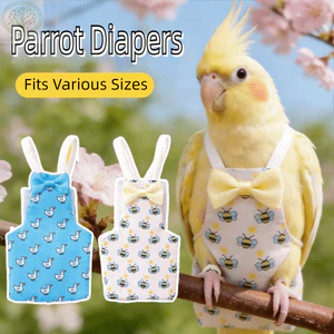 AMBU Cockatiel Pigeons, Tã Vẹt Chống Bụi Bẩn In Hình Động Vật Nhỏ, Có Thể Giặt Được Với Bowtie Thú Cưng Chim Bộ Đồ Bay