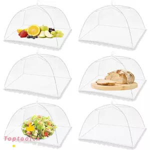 TOPTOOLCX Bàn Ăn Lưới Bao Da, Vỏ Thực Phẩm Thoáng Khí Chống Muỗi, Ô Bọc Rau Có Thể Gập Lại Chống Bụi