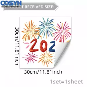 <cosyh>Vibrant Double Sided Window Sticker 30 by 30 Centimeters for 2026 New Year Decor